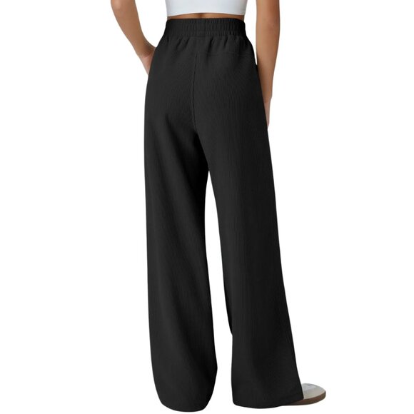 HALARA High Waist Straight Leg Black Casual Corduroy Pants Medium NWT - Picture 2 of 4